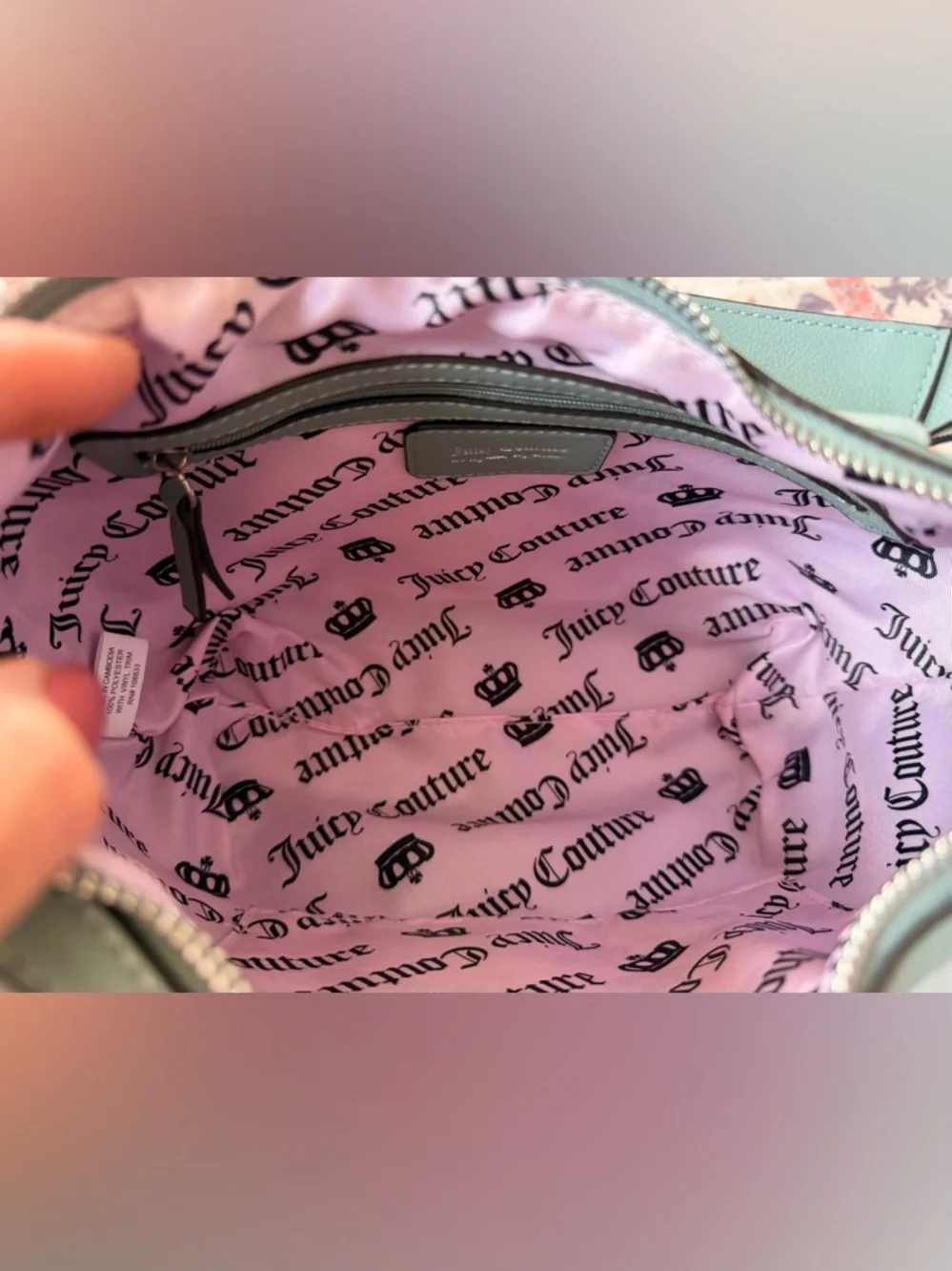 Juicy Couture Queen Couture Hobo Shoulder Bag in Sage Green. - Picture 9 of 16